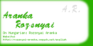 aranka rozsnyai business card